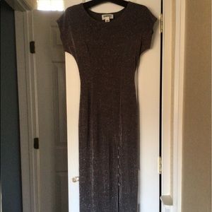 Susan Rosselli for ViJack ankle length dark grey sequined dress